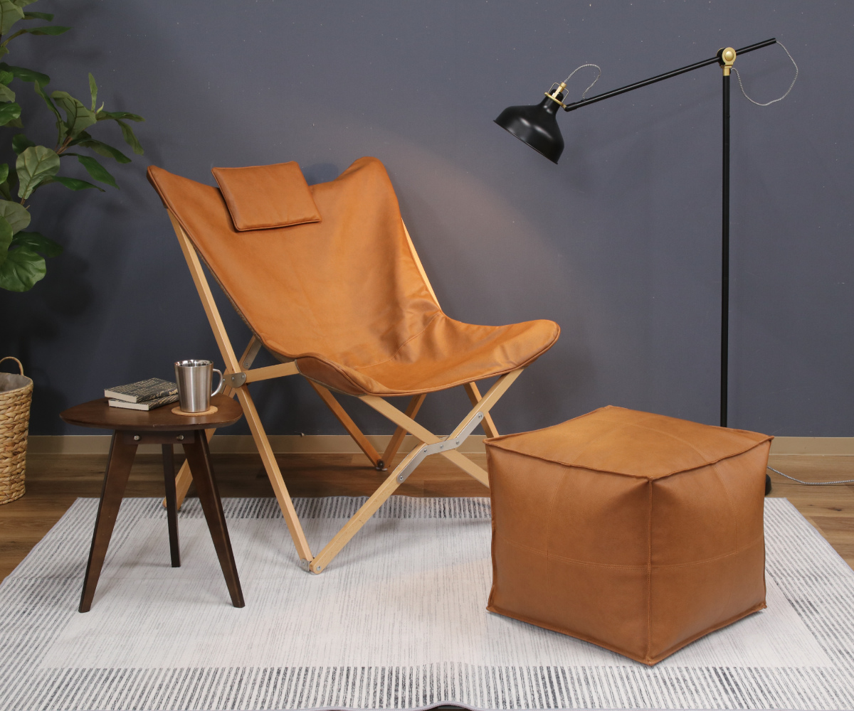 スツール 超軽量 1.5kg 高さ42cm オットマン フロート ( クッション 軽い レザー調 足置き 1人掛け ソファ 立方体 リビング ソファー 腰掛け オフィス おしゃれ 軽量 チェア フットレスト 座り心地 快適 ) 【ブラック】 ブラック