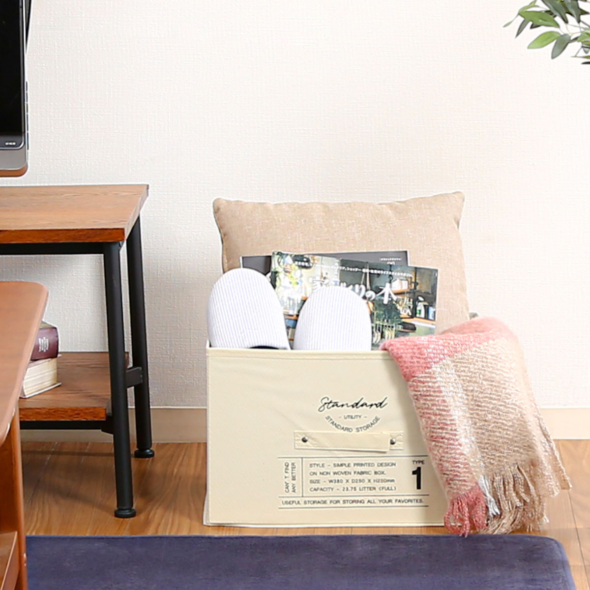 収納ボックス 不織布 同色3個セット インナーボックス スタンダード フルサイズ ( 収納ケース 収納 ケース ボックス カラーボックス インナーケース 引き出し 取っ手付き 持ち手付き ファブリック 布製 おしゃれ ) 【グレー】 グレー