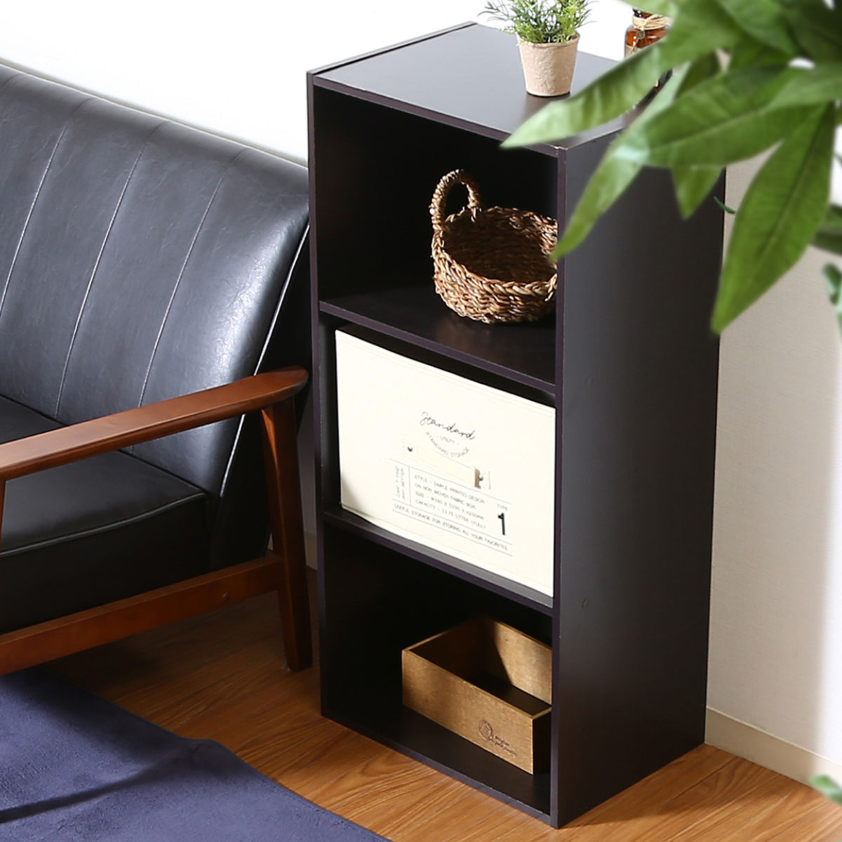 収納ボックス 不織布 同色3個セット インナーボックス スタンダード フルサイズ ( 収納ケース 収納 ケース ボックス カラーボックス インナーケース 引き出し 取っ手付き 持ち手付き ファブリック 布製 おしゃれ ) 【グレー】 グレー