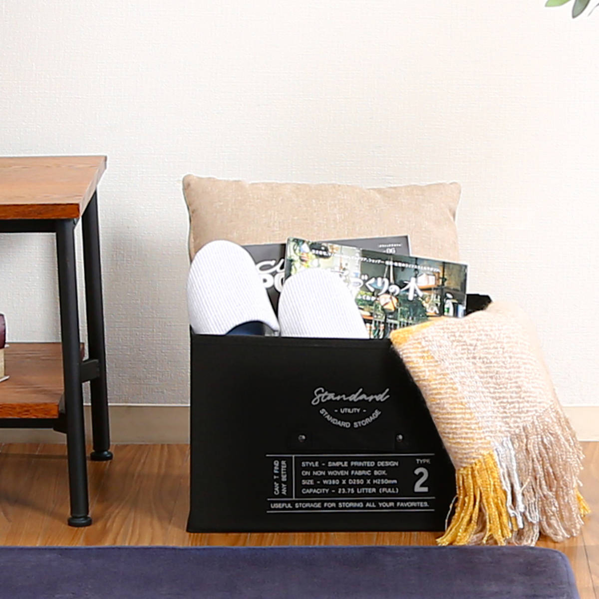 収納ボックス 不織布 同色3個セット インナーボックス スタンダード フルサイズ ( 収納ケース 収納 ケース ボックス カラーボックス インナーケース 引き出し 取っ手付き 持ち手付き ファブリック 布製 おしゃれ ) 【グレー】 グレー