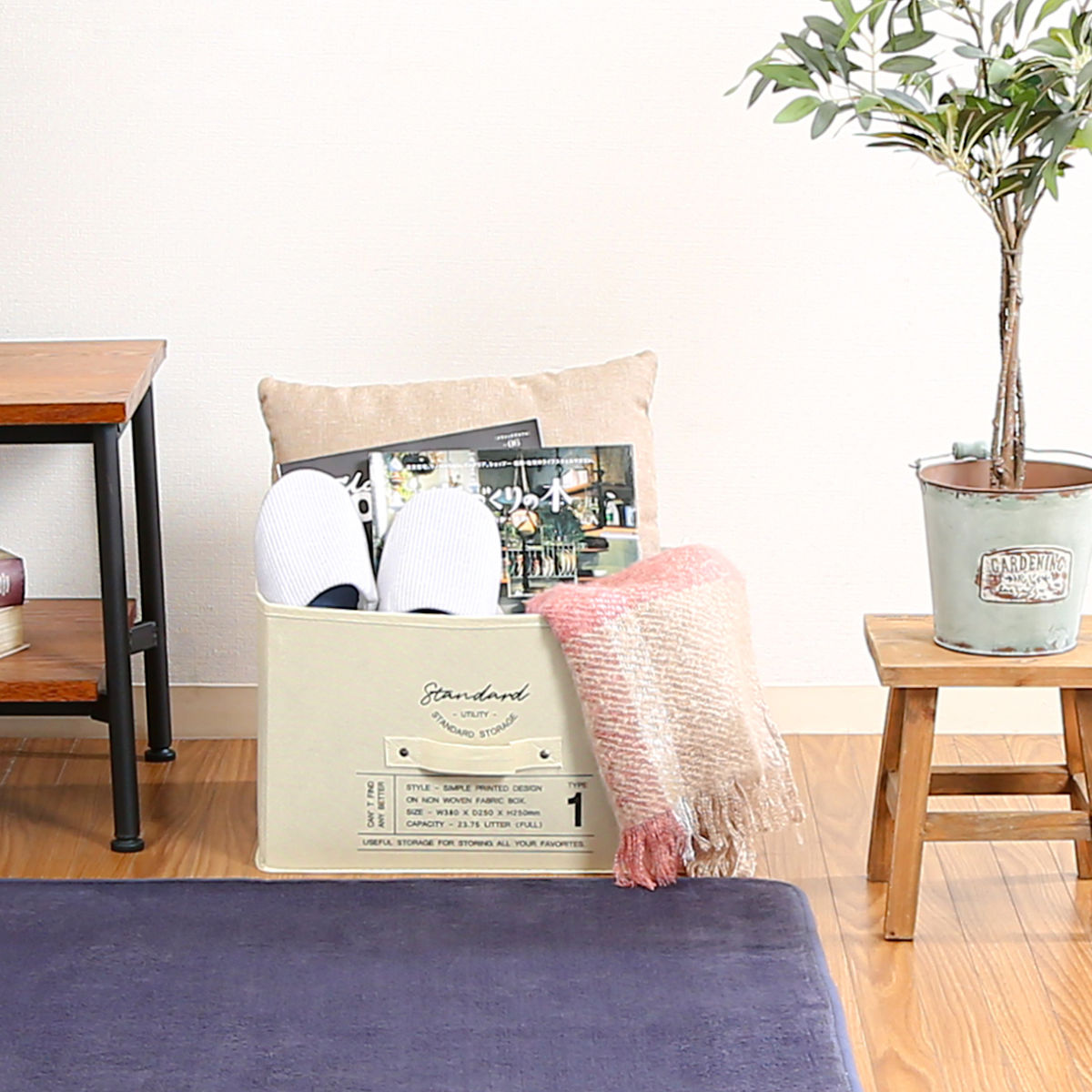 収納ボックス ふた付き 不織布 同色3個セット インナーボックス スタンダード フルサイズ ( 収納ケース 収納 ケース ボックス フタ 蓋 カラーボックス インナーケース 引き出し 取っ手付き 持ち手付き ファブリック 布製 おしゃれ ) 【グレー】 グレー