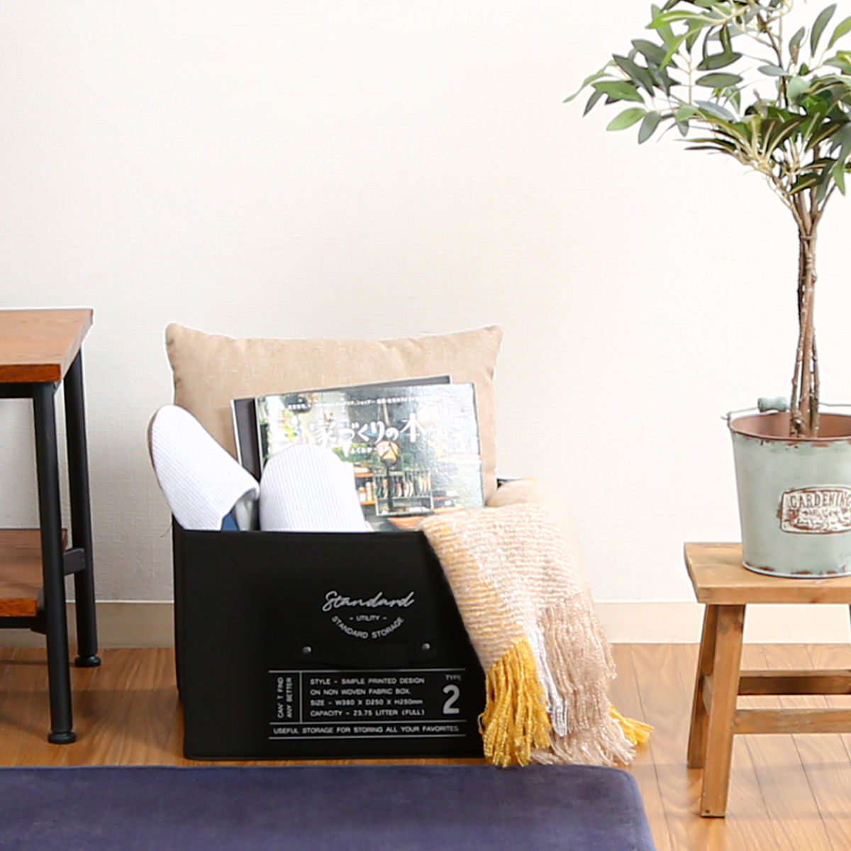 収納ボックス ふた付き 不織布 同色3個セット インナーボックス スタンダード フルサイズ ( 収納ケース 収納 ケース ボックス フタ 蓋 カラーボックス インナーケース 引き出し 取っ手付き 持ち手付き ファブリック 布製 おしゃれ ) 【グレー】 グレー