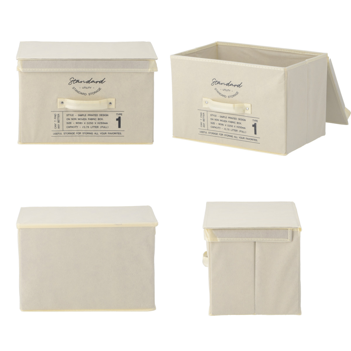 収納ボックス ふた付き 不織布 同色3個セット インナーボックス スタンダード フルサイズ ( 収納ケース 収納 ケース ボックス フタ 蓋 カラーボックス インナーケース 引き出し 取っ手付き 持ち手付き ファブリック 布製 おしゃれ ) 【グレー】 グレー