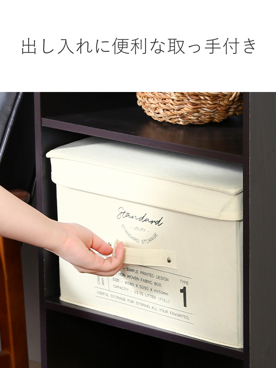 収納ボックス ふた付き 不織布 同色3個セット インナーボックス スタンダード フルサイズ ( 収納ケース 収納 ケース ボックス フタ 蓋 カラーボックス インナーケース 引き出し 取っ手付き 持ち手付き ファブリック 布製 おしゃれ ) 【グレー】 グレー