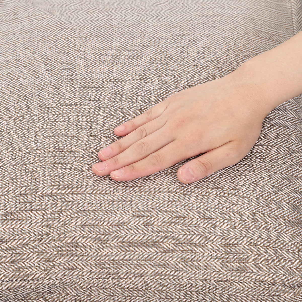 収納袋 布団収納 布団 収納できる クッションカバー シュシュ S スクエア ( 布団収納袋 クッション 布団収納クッションカバー ブランケット ひざ掛け 毛布 ふとん ふとん収納 カバー おしゃれ 持ち手付き 布団収納ケース ) 【ライトブラウン】 ライトブラウン