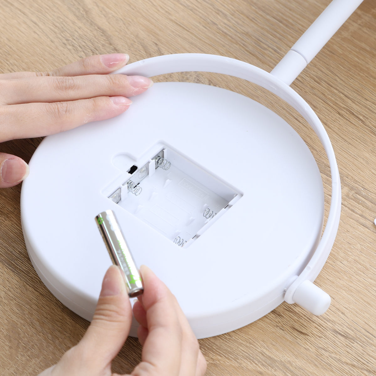 卓上ミラー LEDライト付き ラウンド （ 鏡 ミラー 卓上 ライト付き