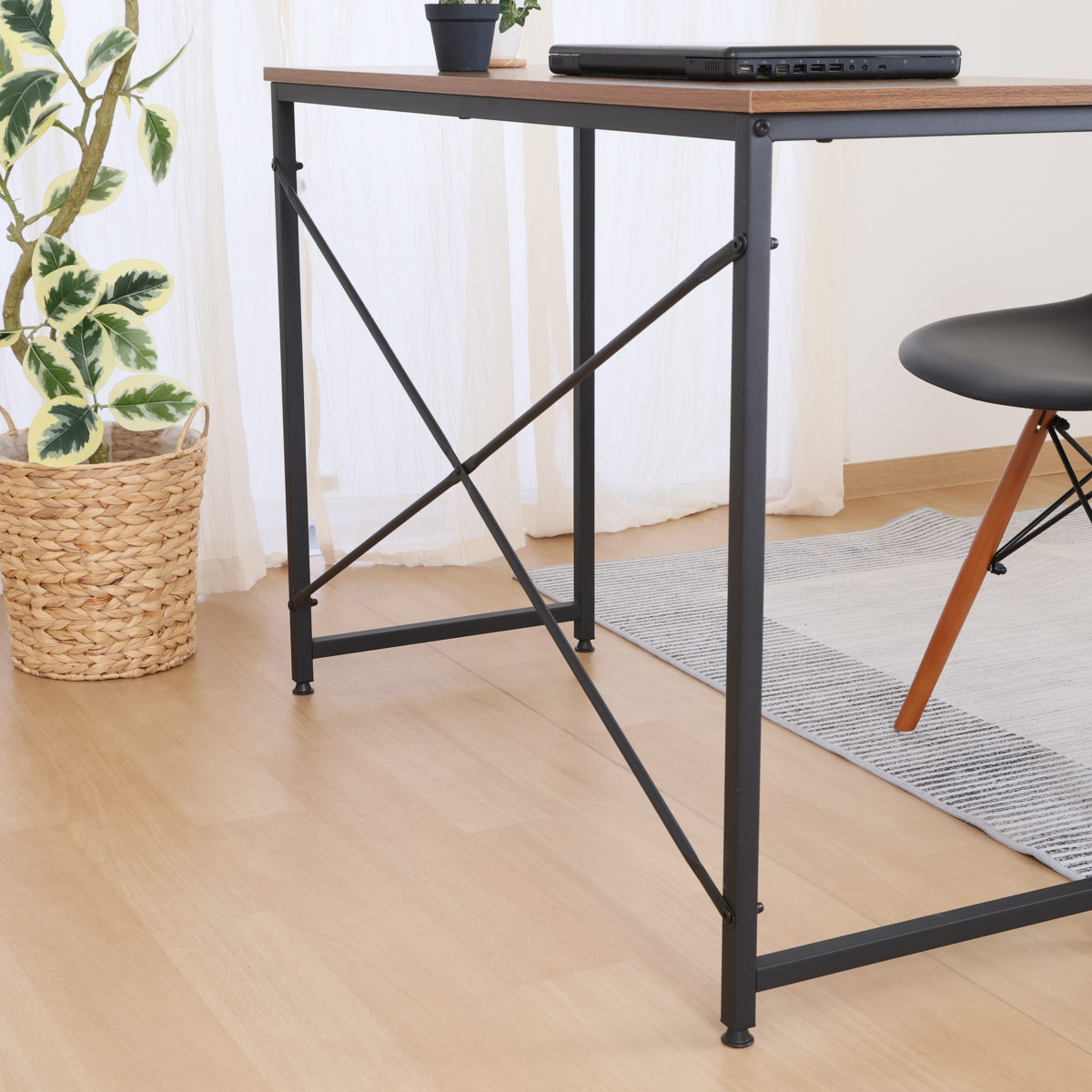 パソコンデスク 幅100cm アチーブ シンプル ( デスク 机 ワークデスク スリム コンパクト 平机 省スペース 学習机 勉強机 奥行41cm 学習デスク パソコン PC リビングデスク ) 【ウォールナット】 ウォールナット