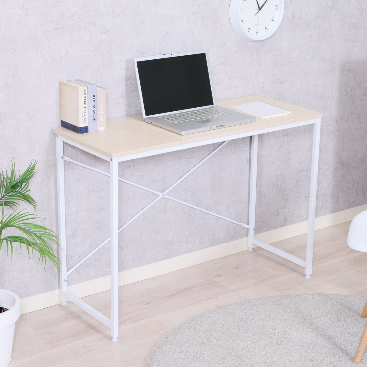 パソコンデスク 幅100cm アチーブ シンプル ( デスク 机 ワークデスク スリム コンパクト 平机 省スペース 学習机 勉強机 奥行41cm 学習デスク パソコン PC リビングデスク ) 【ウォールナット】 ウォールナット