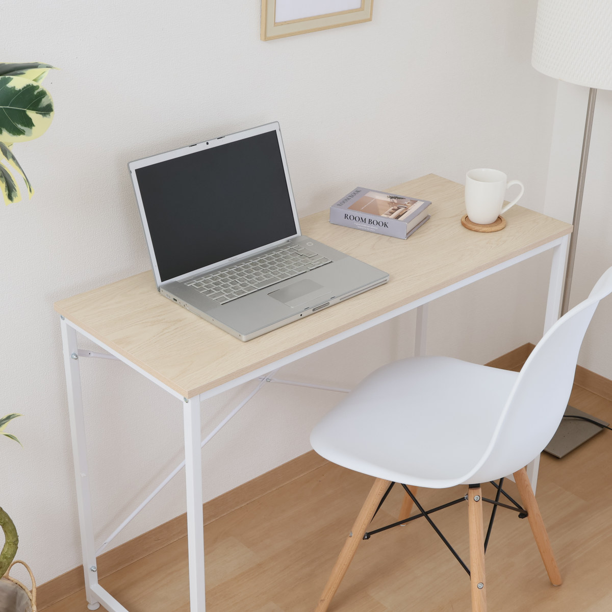 パソコンデスク 幅100cm アチーブ シンプル ( デスク 机 ワークデスク スリム コンパクト 平机 省スペース 学習机 勉強机 奥行41cm 学習デスク パソコン PC リビングデスク ) 【ウォールナット】 ウォールナット