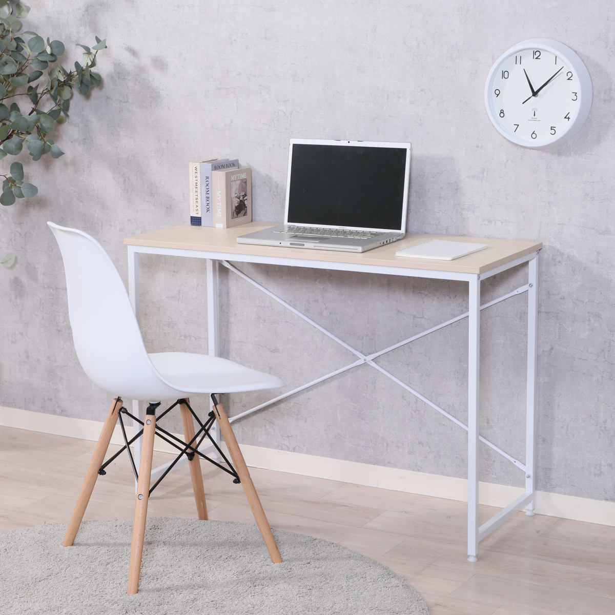 パソコンデスク 幅100cm アチーブ シンプル ( デスク 机 ワークデスク スリム コンパクト 平机 省スペース 学習机 勉強机 奥行41cm 学習デスク パソコン PC リビングデスク ) 【ウォールナット】 ウォールナット