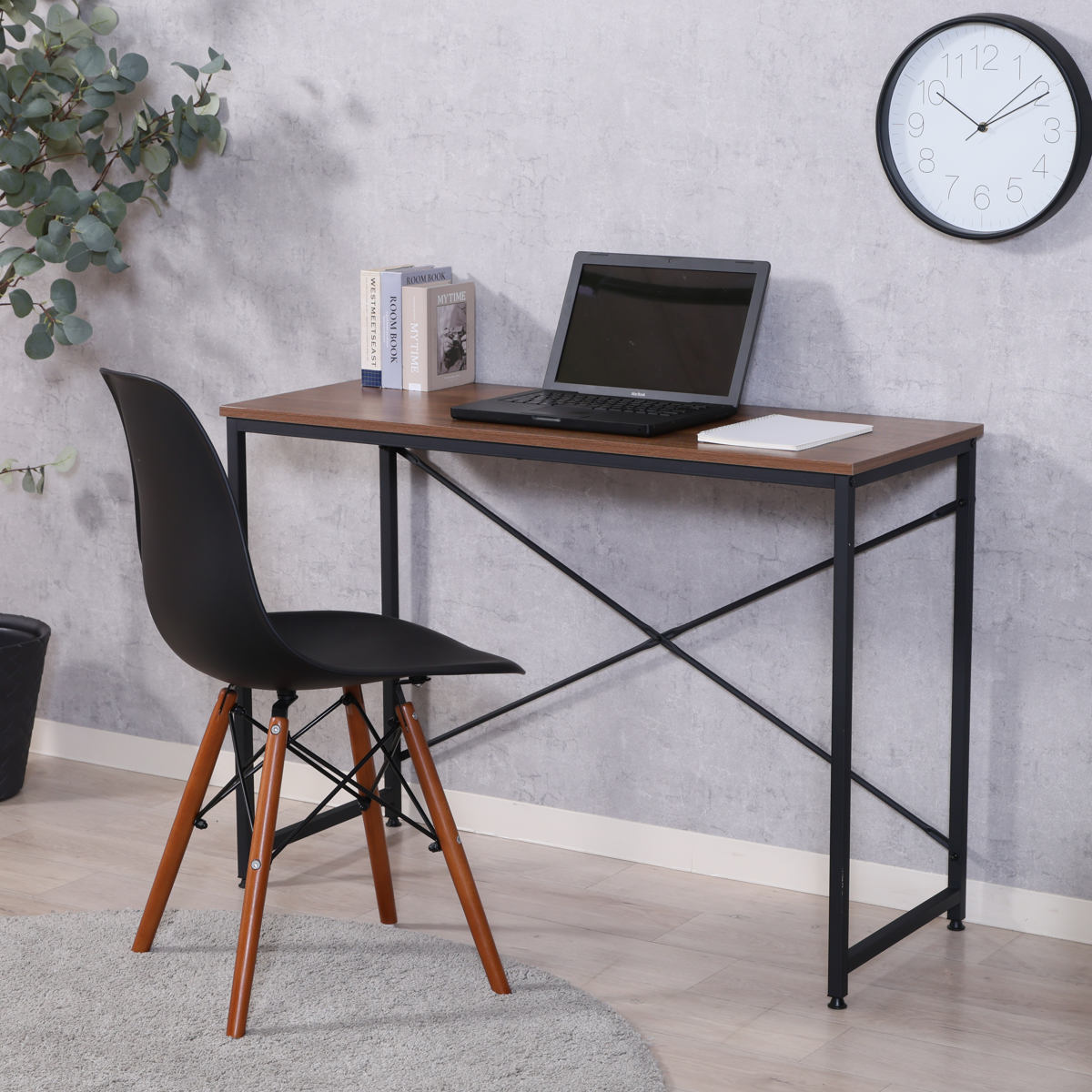 パソコンデスク 幅100cm アチーブ シンプル ( デスク 机 ワークデスク スリム コンパクト 平机 省スペース 学習机 勉強机 奥行41cm 学習デスク パソコン PC リビングデスク ) 【ウォールナット】 ウォールナット