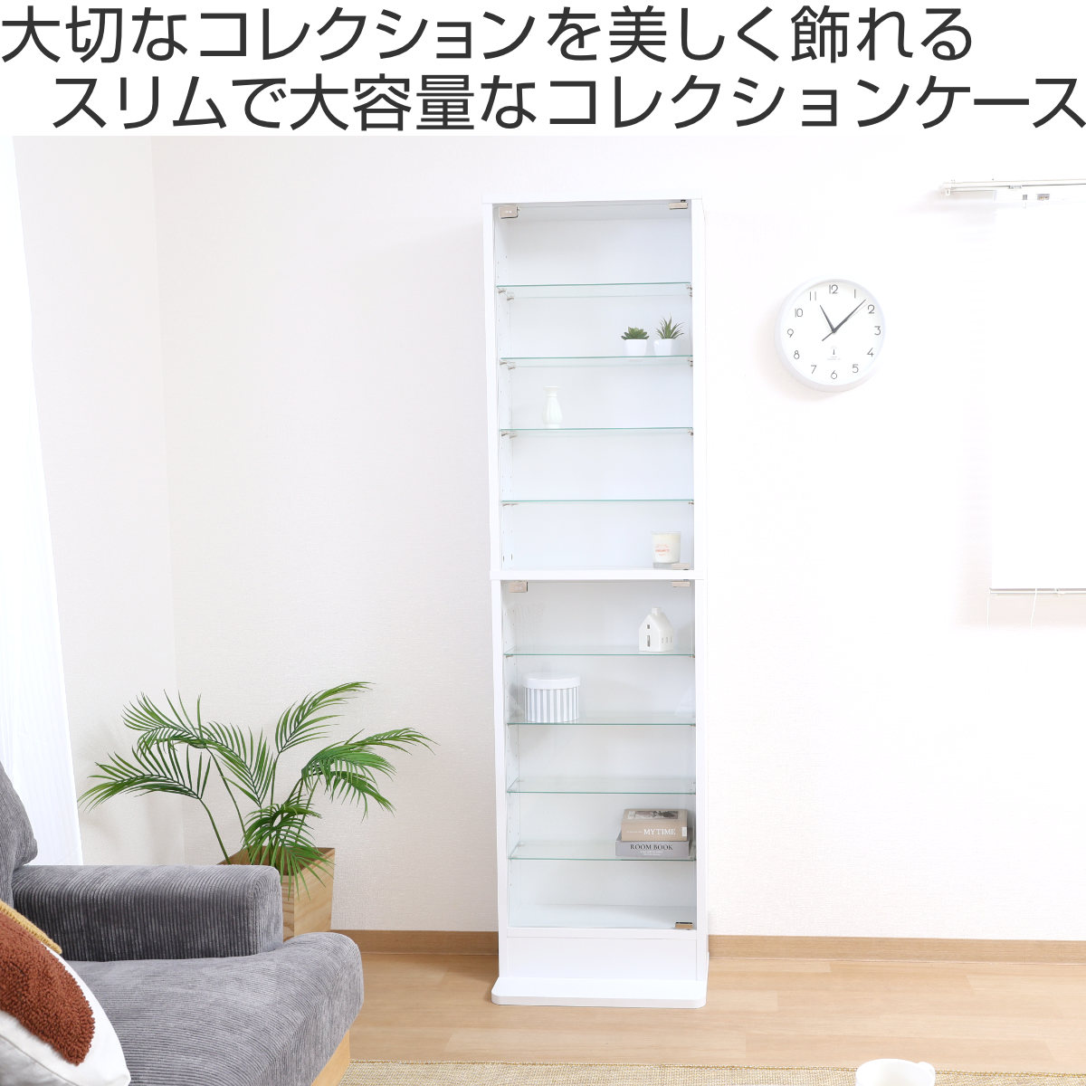 コレクションケース 幅48.5cm TOR ハイタイプ ガラス扉 （ ラック 棚