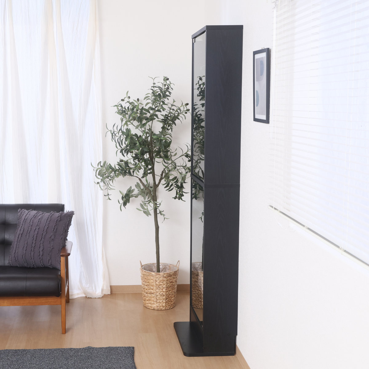 コレクションケース 幅48.5cm TOR ハイタイプ ガラス扉 ( ラック 棚 ディスプレイ ウィスキー棚 ウイスキー棚 収納 展示 フィギュアケース 見せる収納 可動棚 ブラック ホワイト ) 【ホワイト】 ホワイト