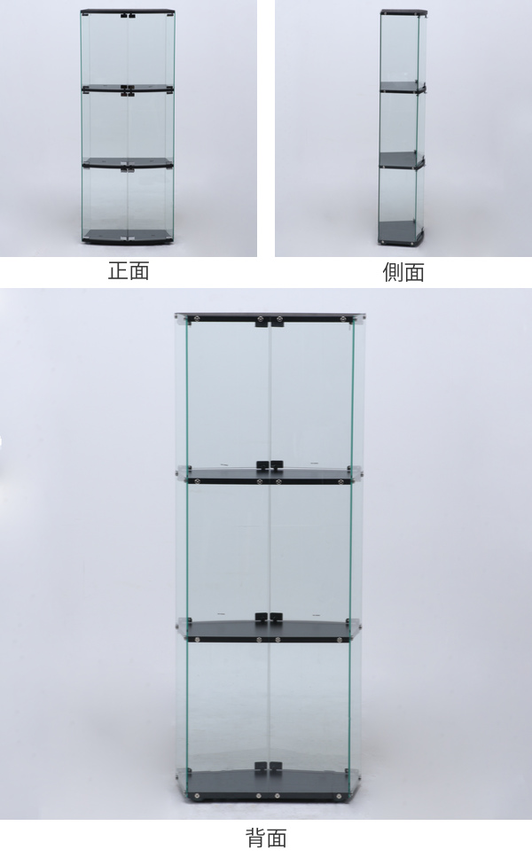 コレクションケース 60cm幅  ガラスケースキャビネット コレクション ラック ガラス シンプル 棚 背面ミラー ディスプレイラック ディスプレイ