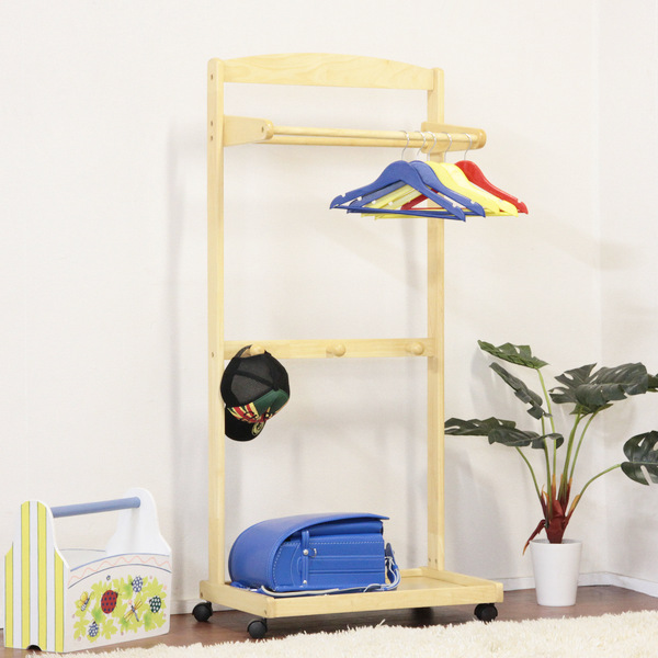 キッズハンガーラック 高さ136.8cm ランドセル 制服 収納 カバン掛け