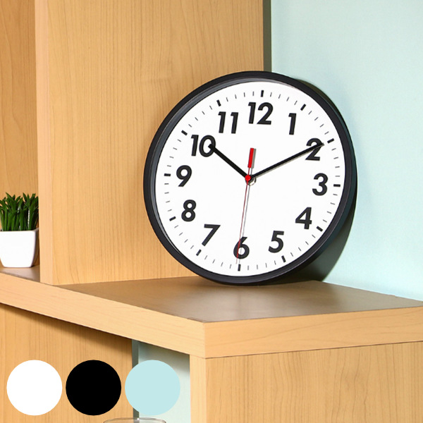 掛時計 ミーナ ２５ｃｍ ＷＨ 時計 壁掛け（ 掛け時計 壁掛け時計 とけい ウォールクロック クロック 雑貨 シンプル 見やすい 連続秒針