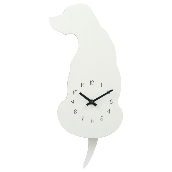 掛け時計 振り子時計 シロイヌ 壁掛け 時計 アナログ 犬 （ 壁掛け時計