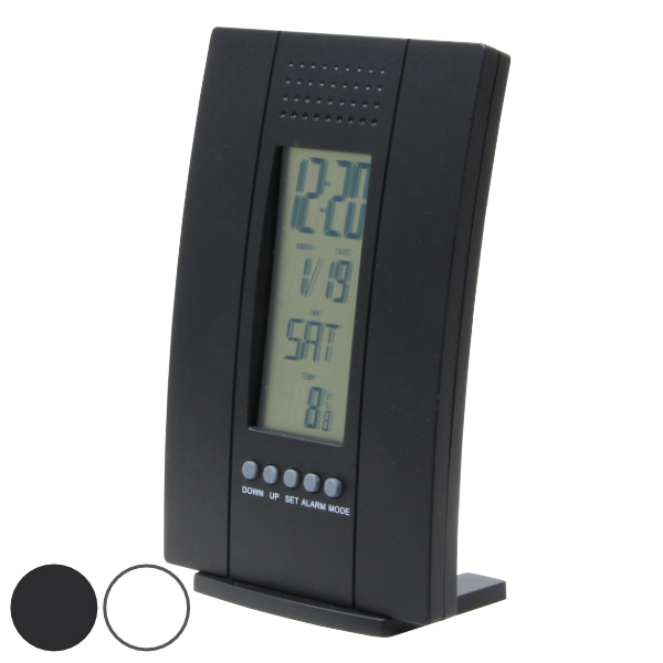 置き時計 テウス デジタル 時計 目覚まし時計 温度計 湿度計 タイマー 電池式