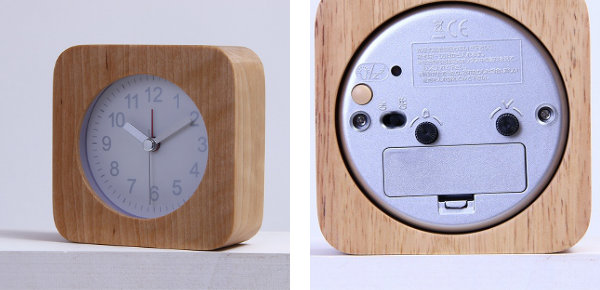 dショッピング |置き時計 ウッド スクエア 目覚まし時計 木製 アナログ 