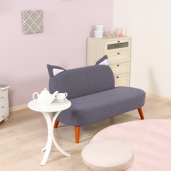 dショッピング |ソファ 猫ソファ 二人掛け 幅124cm 猫耳 ローソファ 脚 