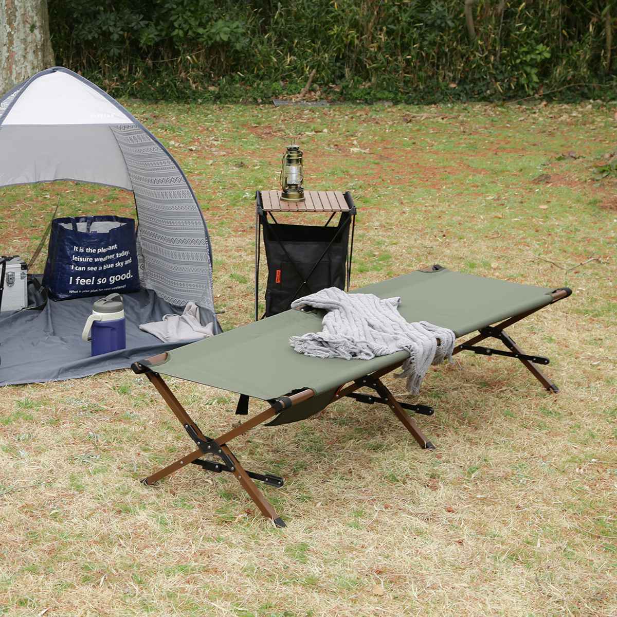 テントコット キャンプ ベンチ 防水 耐荷重150kg 折り畳みベッド 通気