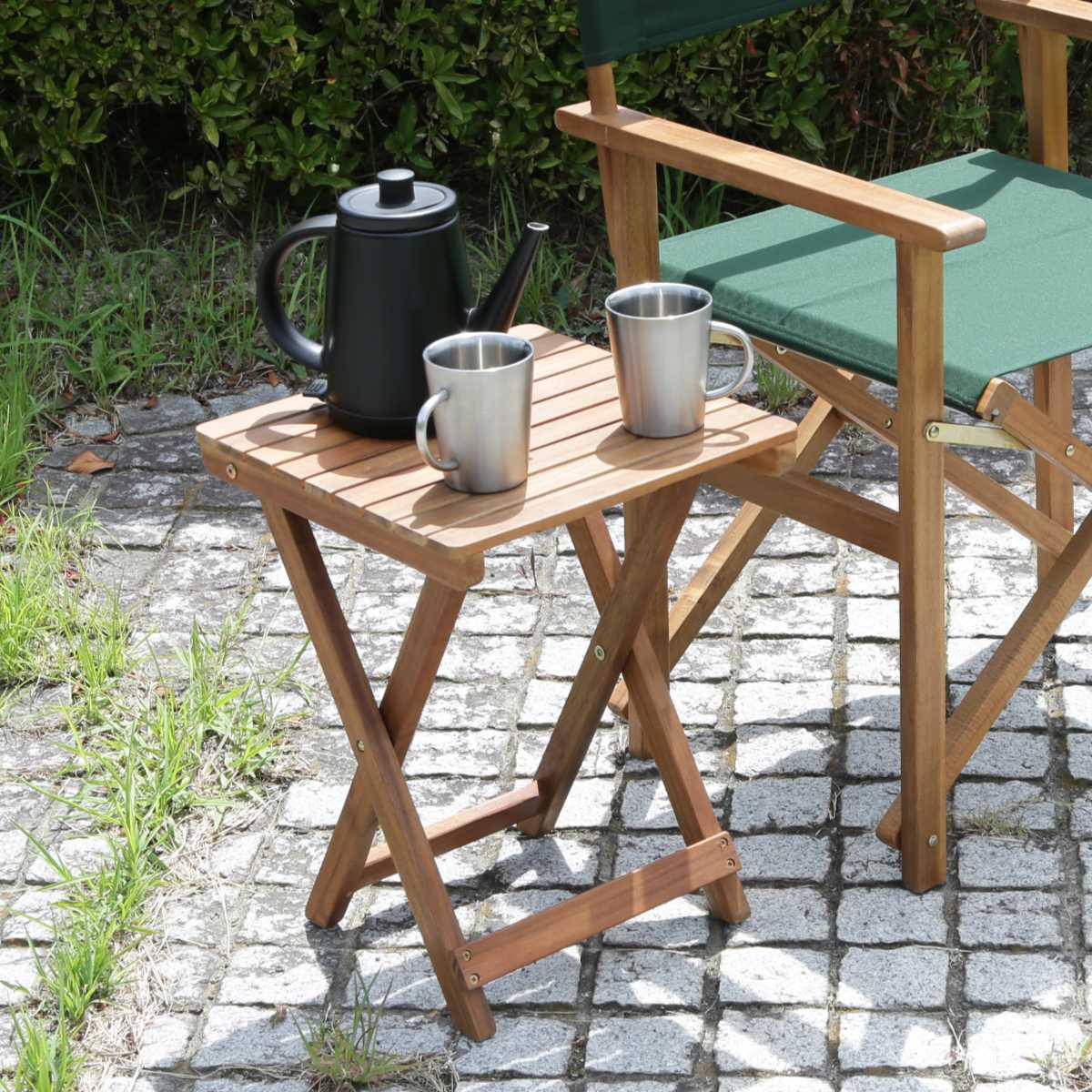 ガーデンテーブル サイドテーブル 幅35cm 木製 （ テーブル ガーデン 