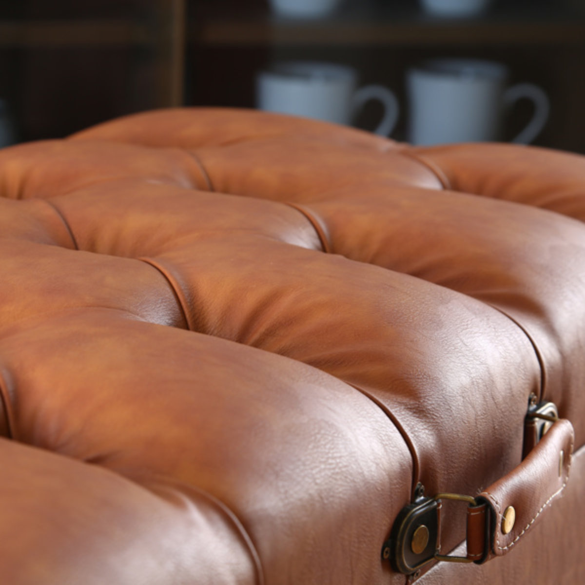 トランクベンチ 幅80.5cm トランク スツール 収納 ヴィンテージ調 レザー調 脚付き ( 2人掛け ベンチソファ 玄関 リビング 収納ベンチ ベンチスツール ベンチ 椅子 腰掛け チェア おしゃれ アンティーク調 ) 【ブラック】 ブラック