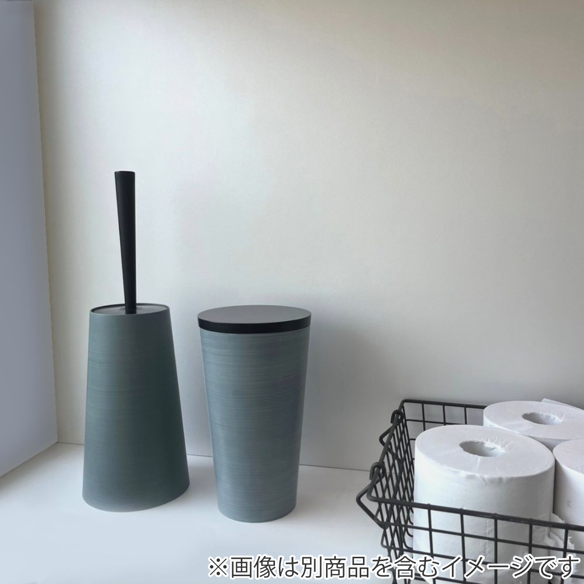 トイレポット ダスパースタイル 抗菌 ( サニタリーポット トイレ用 ごみ箱 汚物入れ スリム 日本製 トイレ用品 ダストボックス サニタリー用品 トイレタリー スタイリッシュ シンプル スモークグレー スモークブルー ) 【スモークグレー】 スモークグレー