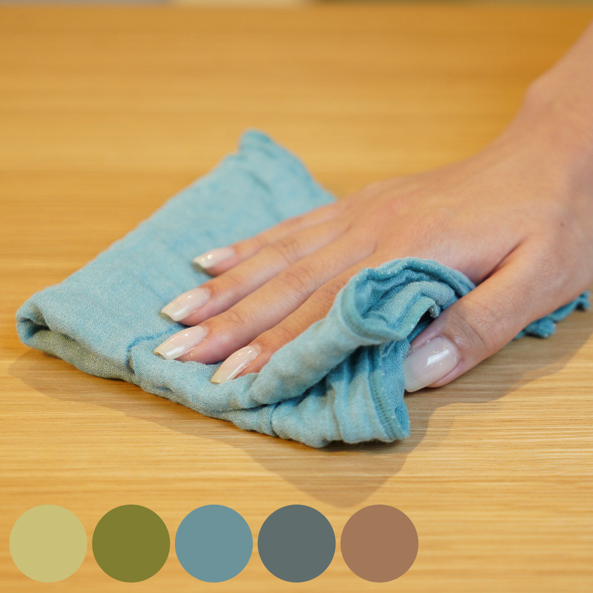 ふきん 5枚重ねのご縁ふきん 30×30cm （ 布巾 フキン 蚊帳生地ふきん かや生地ふきん かや生地 綿100% 日本製 無地 キッチン用 綿 コットン 吸水 食器拭き 台拭き 台ふきん おしぼり キッチンタオル ） 【藍鼠色】