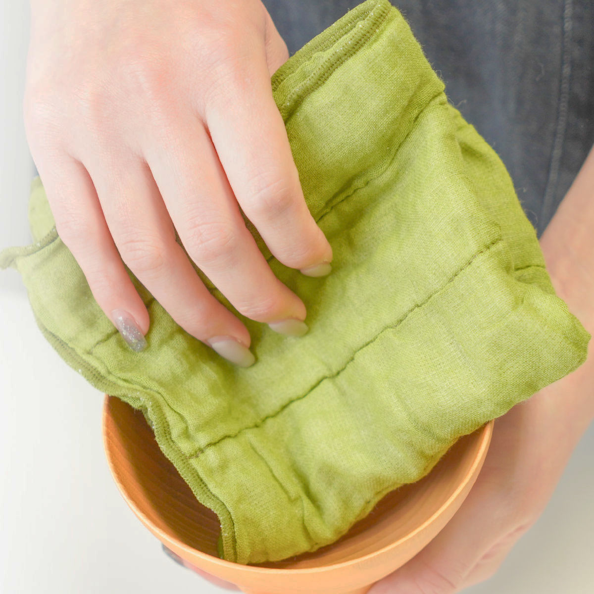 ふきん 5枚重ねのご縁ふきん 30×30cm ( 布巾 フキン 蚊帳生地ふきん かや生地ふきん かや生地 綿100% 日本製 無地 キッチン用 綿 コットン 吸水 食器拭き 台拭き 台ふきん おしぼり キッチンタオル ) 【藍鼠色】 藍鼠色