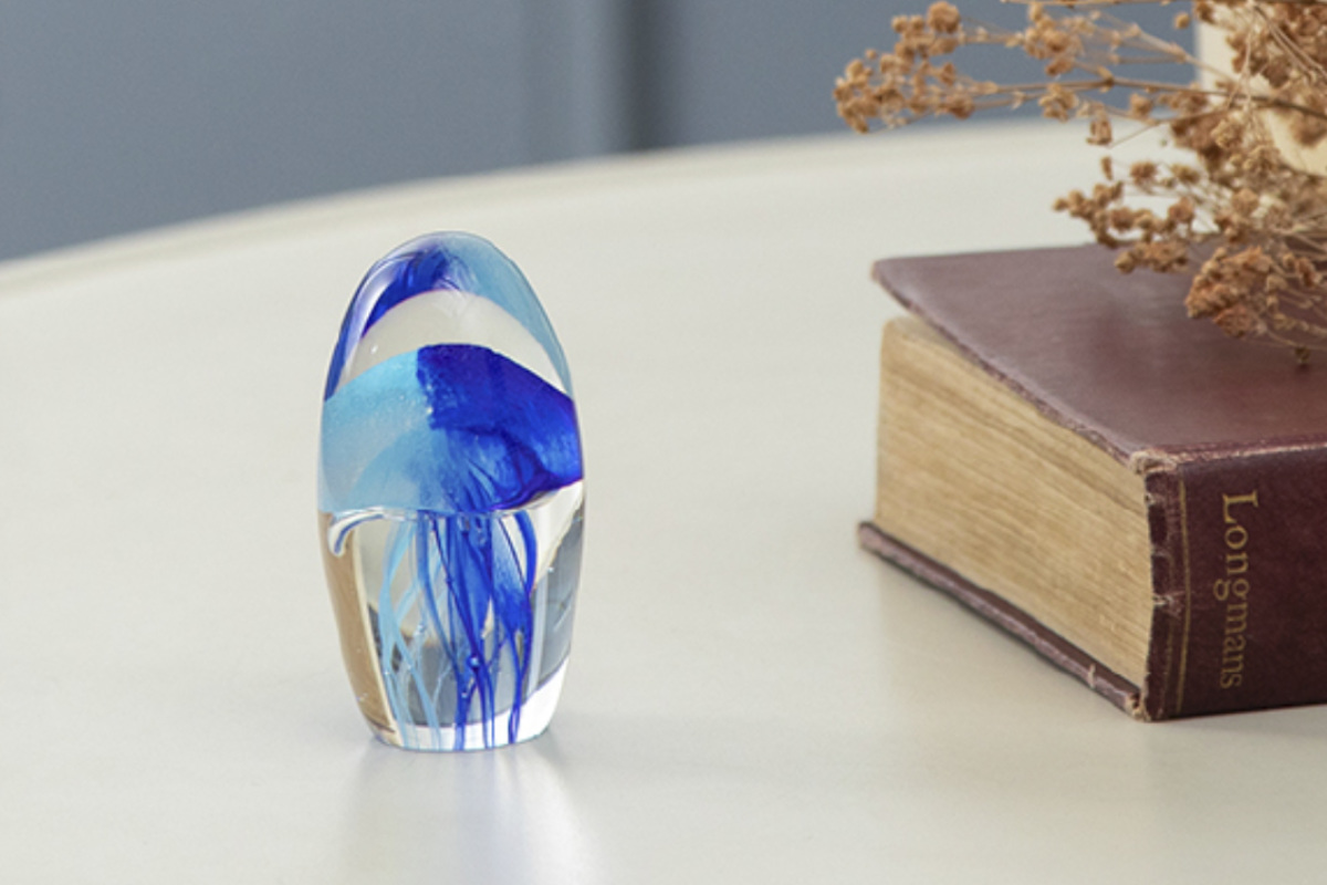 スペイン製　ハンドメイド 大型ガラス容器　２個　インテリア　オブジェ 藤栄 ガラスインテリアオブジェ（Glass interior objects