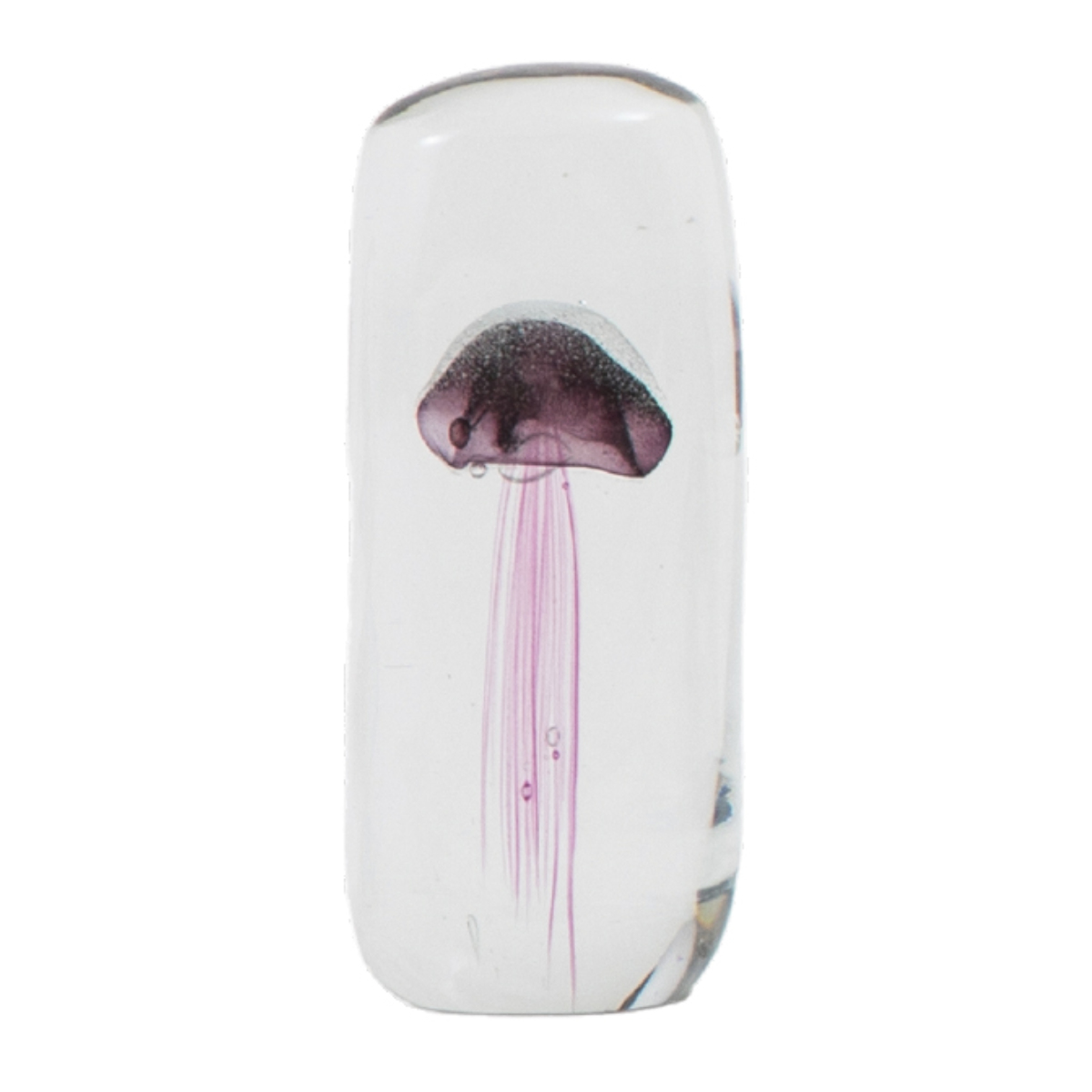 ガラスインテリアオブジェ(Glass interior objects) クラゲ M ( ガラス オブジェ 置き物 くらげ Mサイズ ガラス細工 玄関 コンパクト クリア 透明 ペーパーウェイト インテリア 水族館 海の生き物 ニッチ トイレ ) 【ブルー】 ブルー