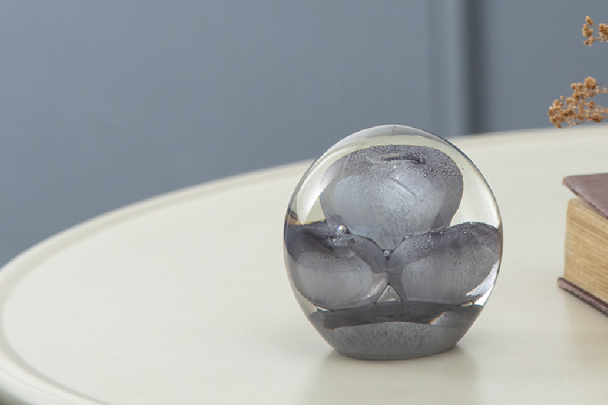 スペイン製　ハンドメイド 大型ガラス容器　２個　インテリア　オブジェ ガラスインテリアオブジェ（Glass interior objects） 泡 S