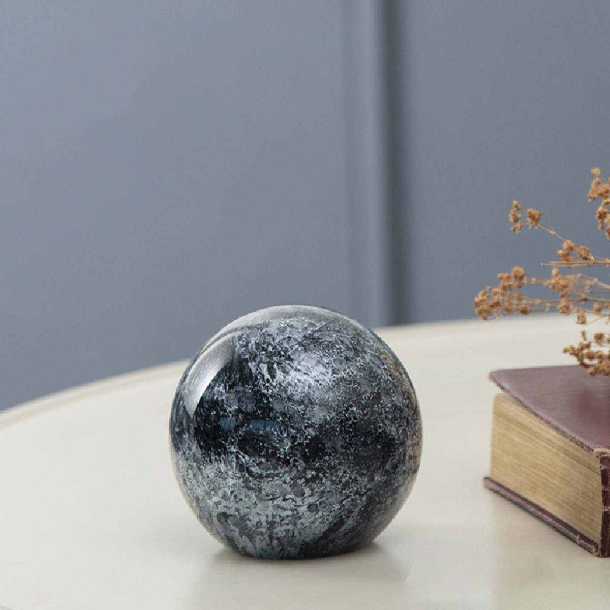 ガラスインテリアオブジェ(Glass interior objects) ミックス S ( ガラス オブジェ 置き物 ガラス細工 玄関 ペーパーウェイト インテリア 丸 コンパクト ニッチ トイレ 癒し 手作り ガラス工芸 ガラスオブジェ インテリア雑貨 ) 【ブルー】 ブルー