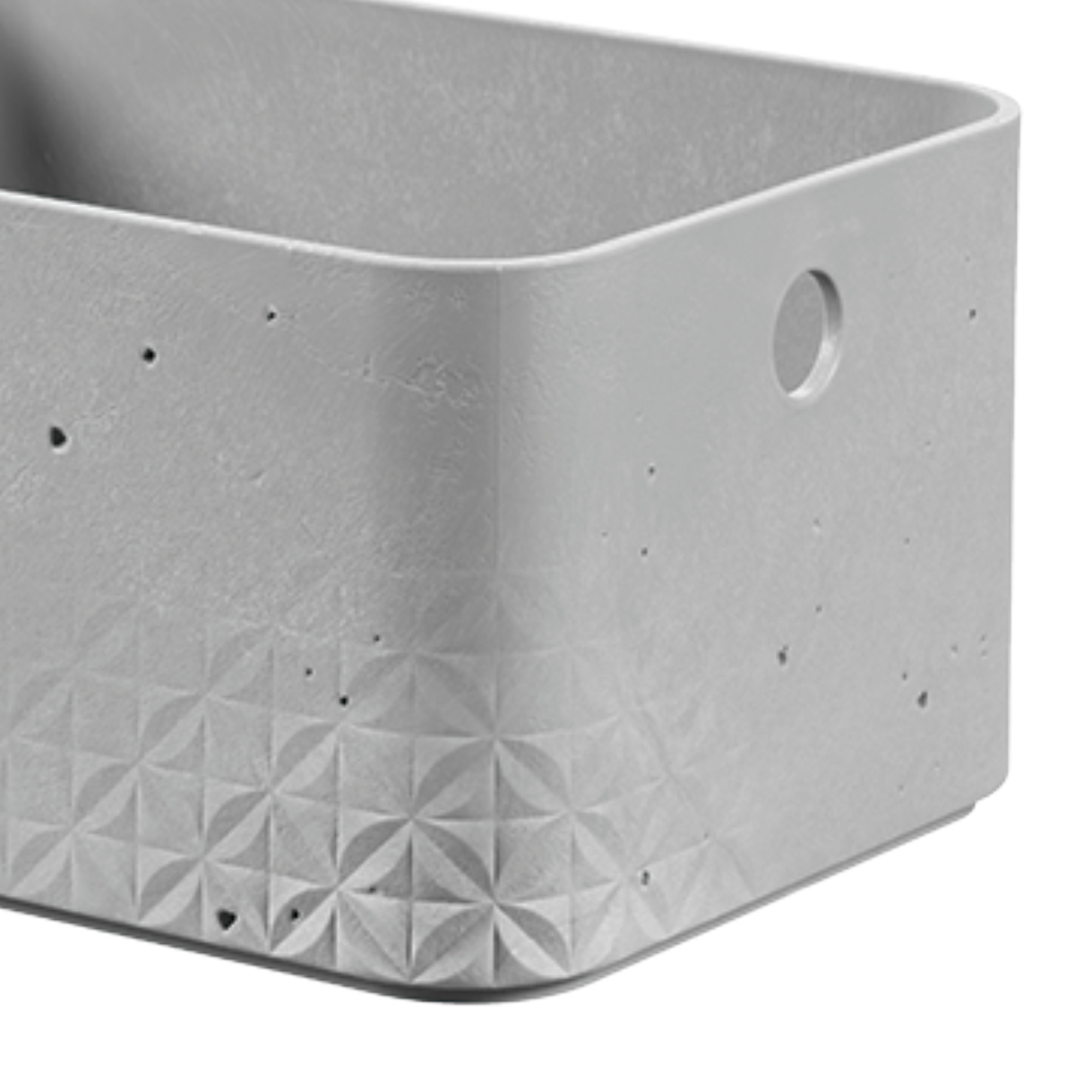 収納ボックス CURVER Beton S 幅24.5×奥行16.9×高さ11.8cm ( 収納 収納ケース プラスチック製 小物入れ 積み重ね 収納用品 コンクリート風 おしゃれ 収納バスケット スタッキング 持ち手付き 軽量 お手入れ簡単 小物整理 )