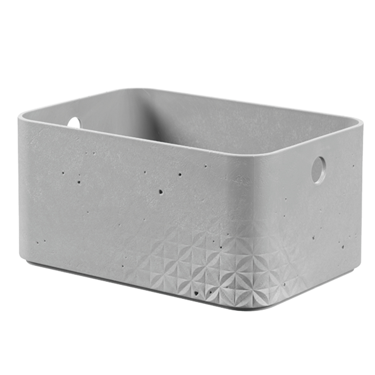 収納ボックス CURVER Beton S 幅24.5×奥行16.9×高さ11.8cm ( 収納 収納ケース プラスチック製 小物入れ 積み重ね 収納用品 コンクリート風 おしゃれ 収納バスケット スタッキング 持ち手付き 軽量 お手入れ簡単 小物整理 )