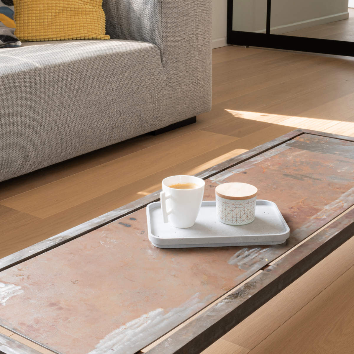 ふた 収納ボックス CURVER Beton S 幅24.4×奥行16.8×高さ2.1cm ( 収納 トレー トレイ プレート フタ 蓋 プラスチック コンクリート風 おしゃれ 小物置き 小物収納 小物入れ シンプル リビング 玄関 整理整頓 一時置き 卓上 )