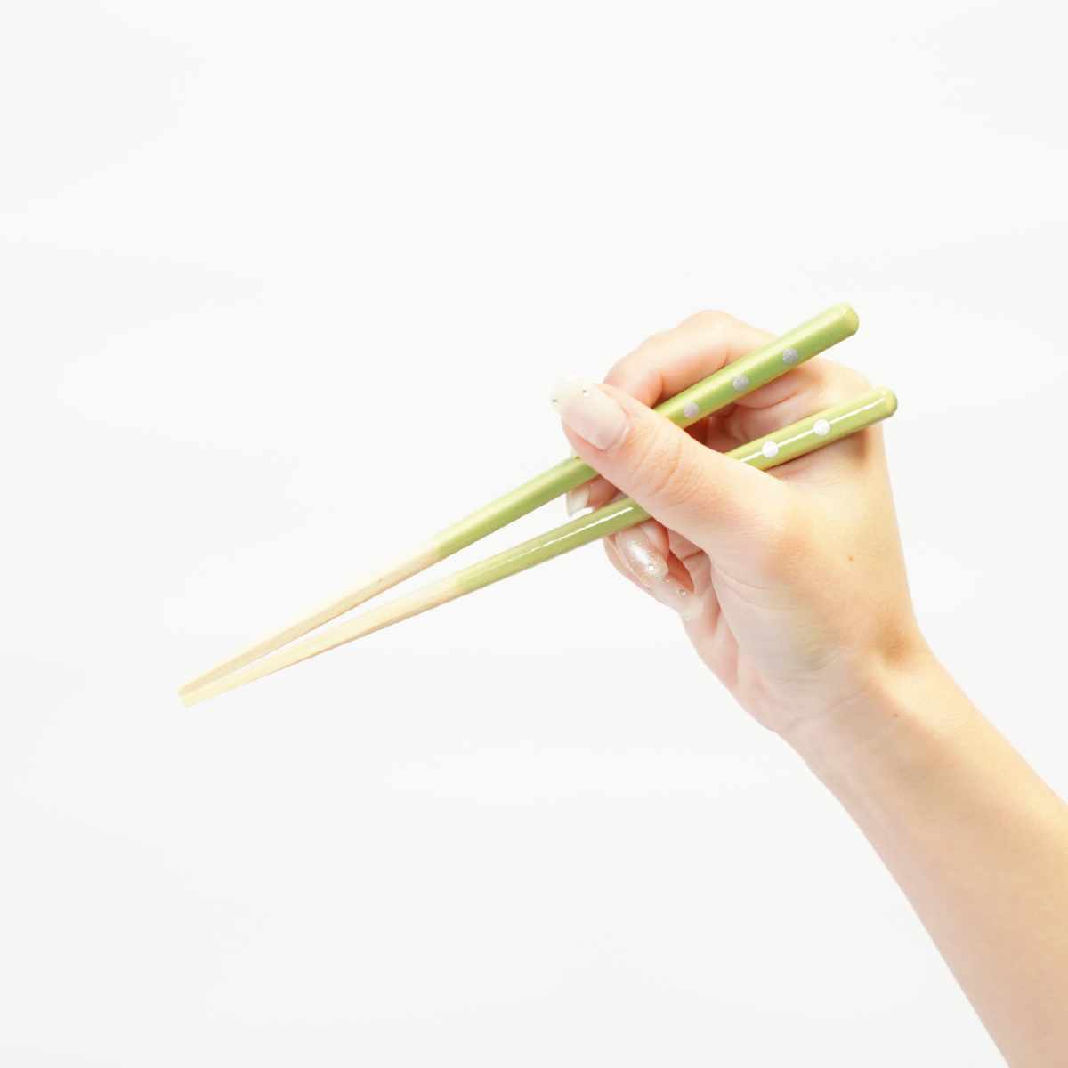 ほんとうにすべらないお箸 子供用 18cm ドット HSS-111 ( 食洗機対応 お箸 はし おはし ハシ カトラリー すべらない 滑らない 自宅用 プレゼント 普段使い 子ども シンプル おしゃれ 水玉 ) 【グリーン】 グリーン