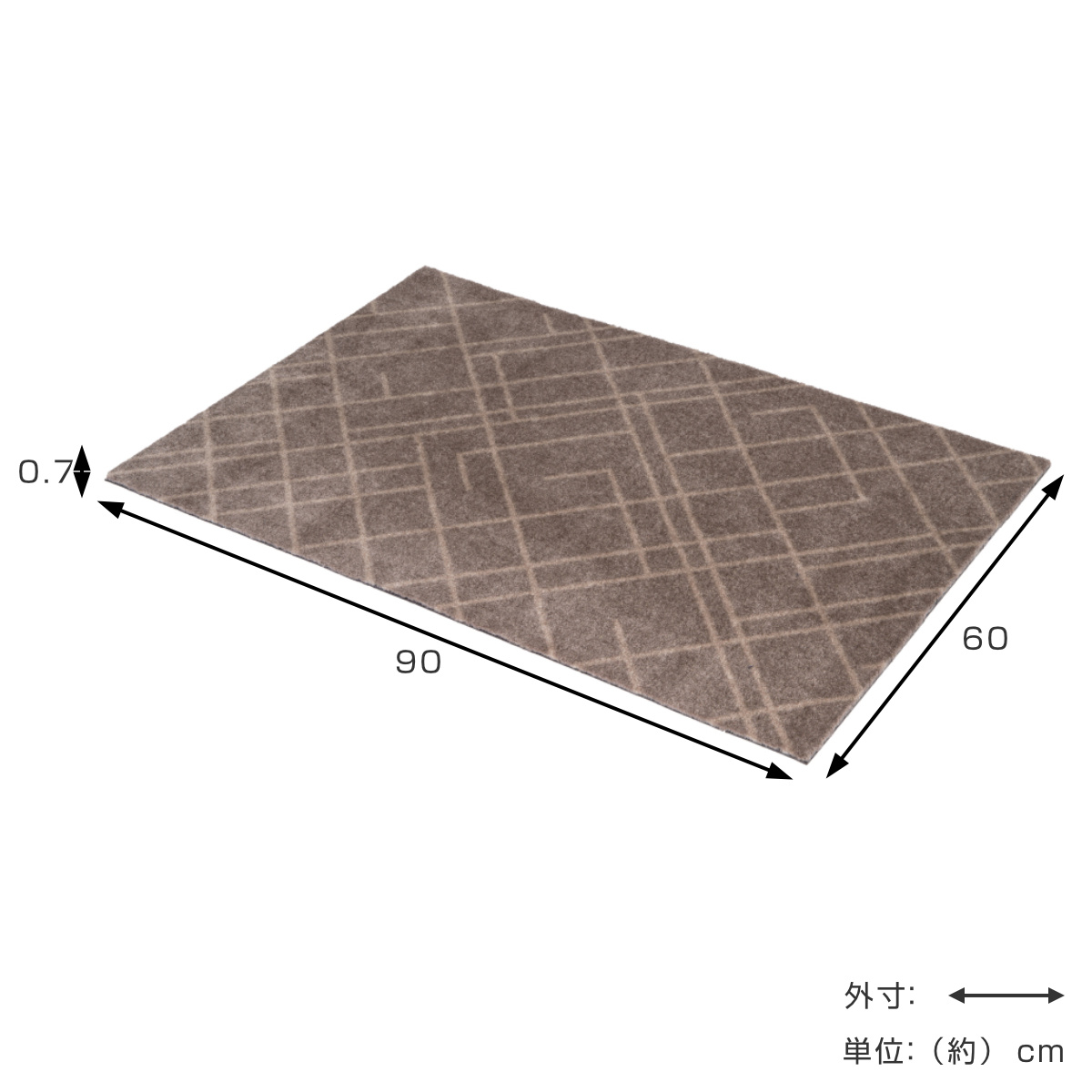玄関マット チカ コペンハーゲン フロアマット 40×90 屋内 ( マット 玄関 ストライプ ドット はさみで切れる 幅90cm 敷き物 ラグ 滑り止め インテリア 室内用マット おしゃれ ベージュ ブラック 洗面所 ランドリー 敷物 ) 【ドットブラック】 ドットブラック