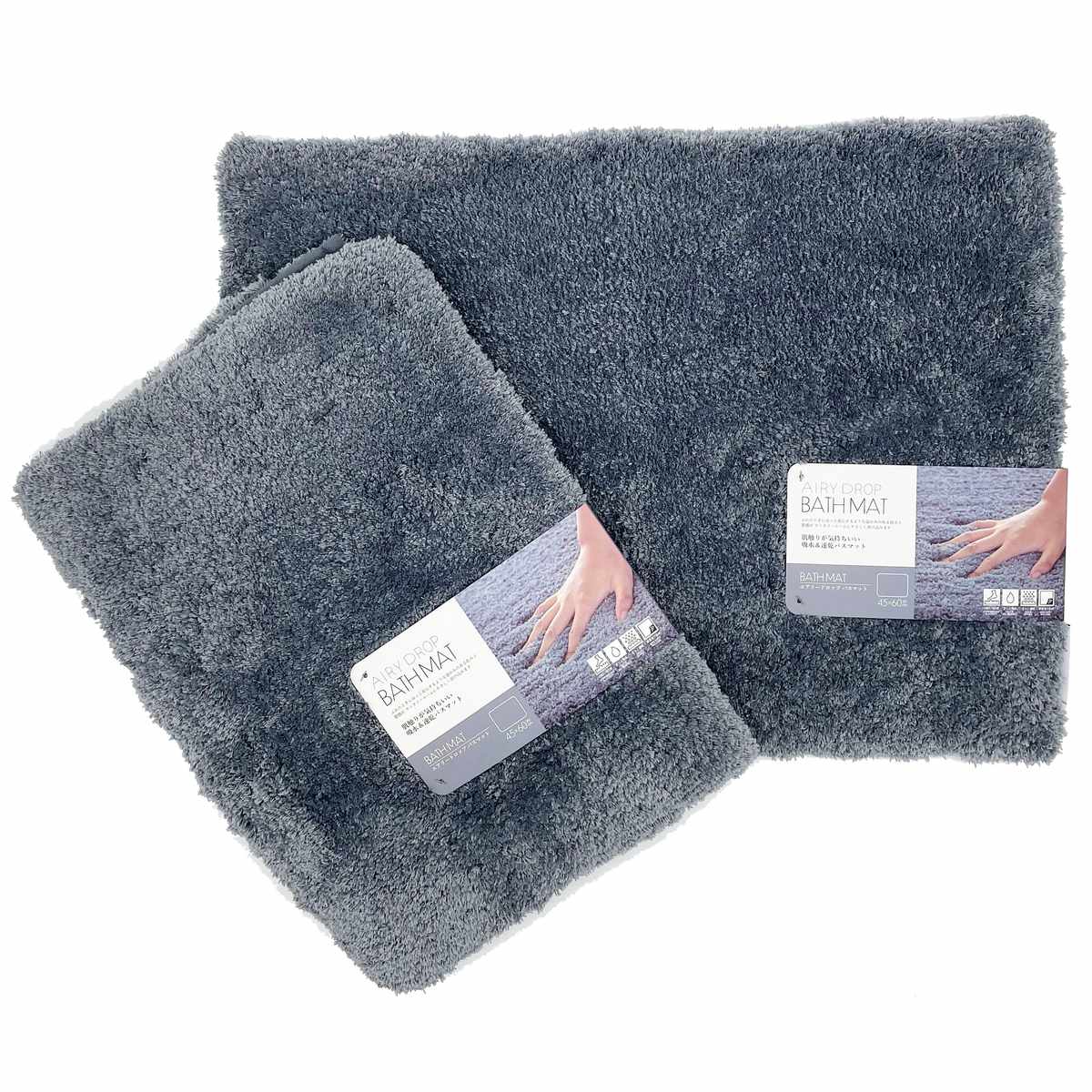 バスマット AIRY DROP 45×60cm ( お風呂マット 足拭きマット 速乾 洗濯OK お風呂 マット 浴室マット 脱衣所 洗濯可 無地 バスグッズ おしゃれ ) 【ピンク】 ピンク