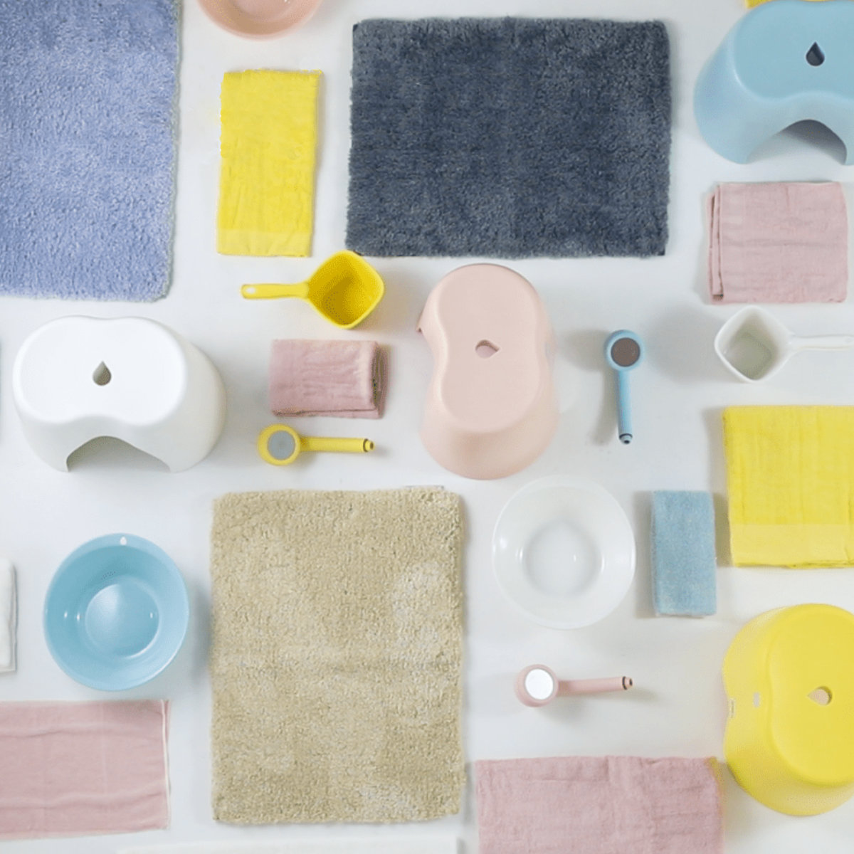 バスマット AIRY DROP 45×60cm ( お風呂マット 足拭きマット 速乾 洗濯OK お風呂 マット 浴室マット 脱衣所 洗濯可 無地 バスグッズ おしゃれ ) 【ピンク】 ピンク