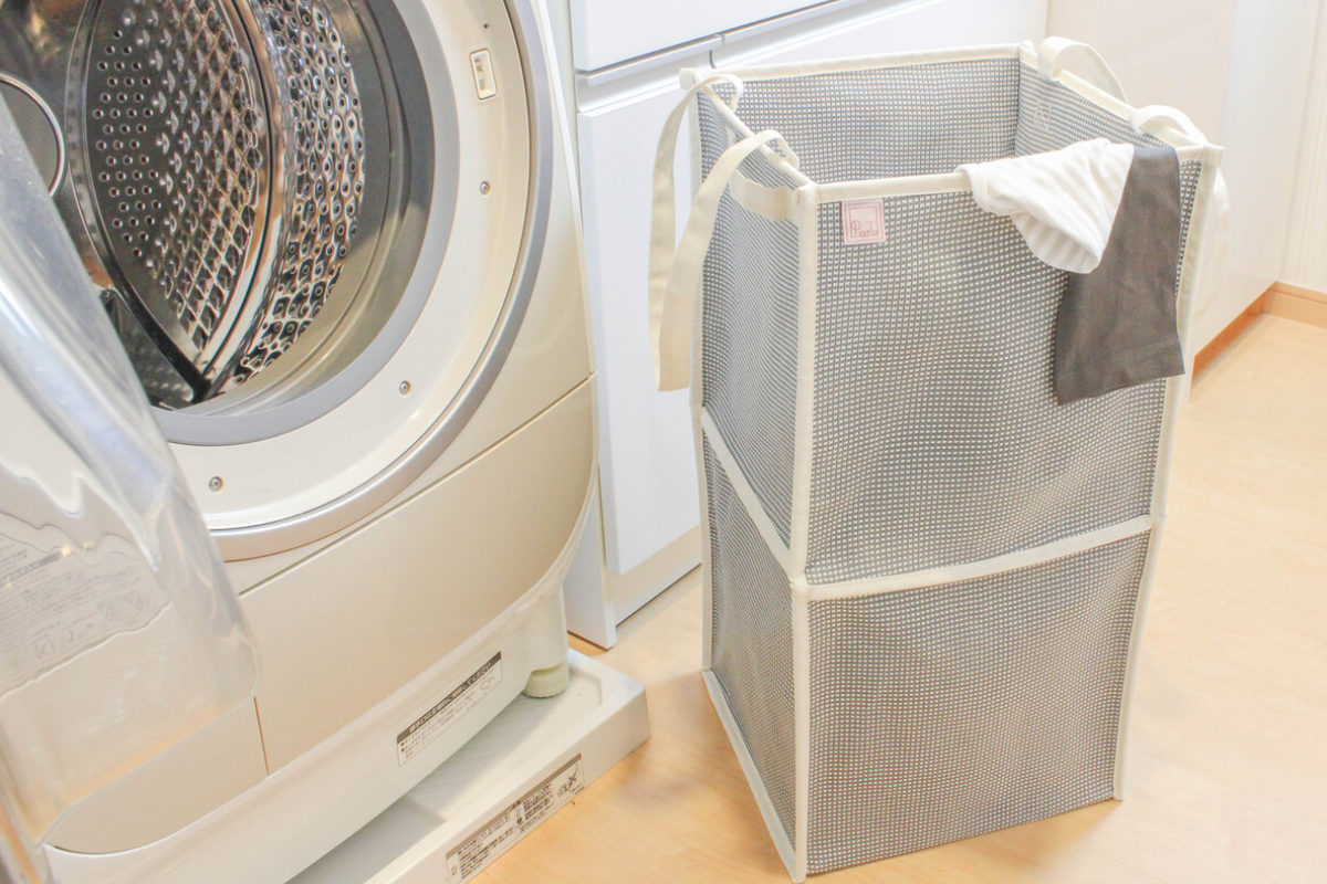 ランドリーバスケット 折りたたみ ピアット ダブル ( バスケット ランドリー 持ち手付 洗濯 脱衣かご 折り畳み 洗濯かご 隙間 収納 おもちゃ 水回り 脱衣所 玄関 シンプル 軽量 コットン ) 【カーキ】 カーキ