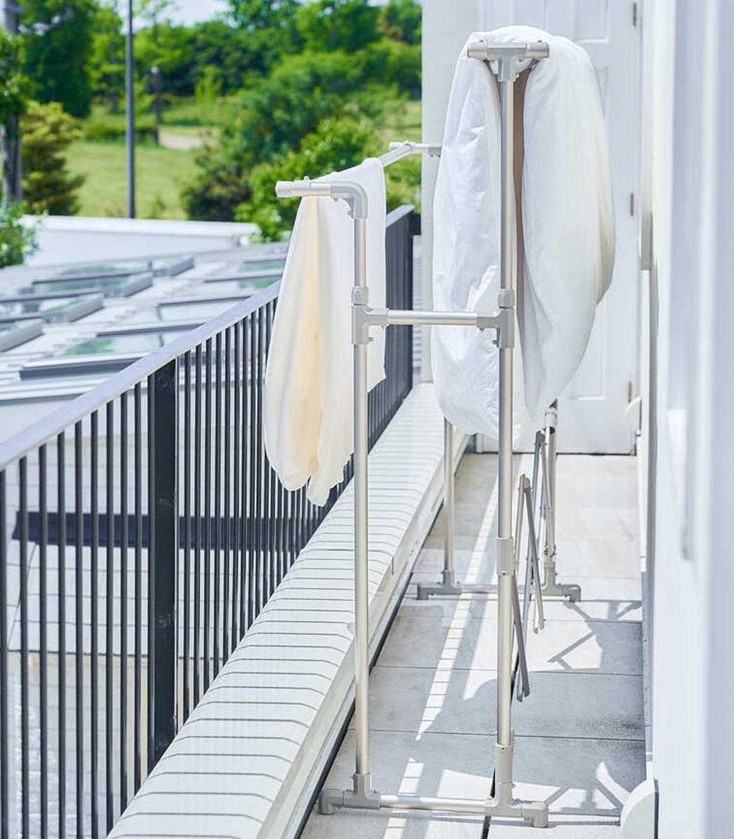 物干し 室内 室外 布団干し Leger 布団も干せるアルミ物干し ( ハンガー 物干しスタンド 洗濯 布団 日本製 軽量 アルミ ランドリー 衣類 折り畳み コンパクト キャスター 省スペース シンプル )