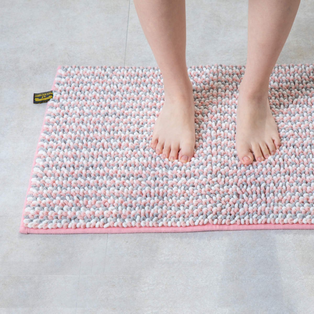 バスマット 40×60cm マイクロファイバー モフバスマット ポコット ( お風呂マット バス マット 吸水速乾 抗菌 お風呂 浴室 長方形 40×60 足ふきマット ピンク ブルー ネイビー ) 【ネイビー】 ネイビー