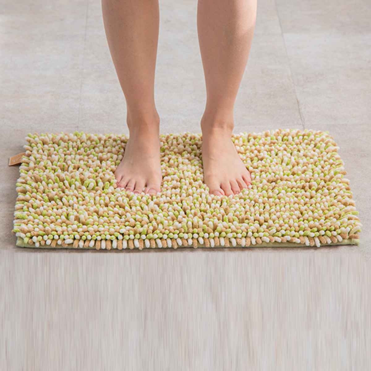 バスマット マイクロファイバー 40×60cm もふバスマット ( お風呂マット バス マット 吸水 抗菌 防臭 お風呂 浴室 長方形 40×60 足ふきマット 滑りどめ ) 【よもぎ】 よもぎ