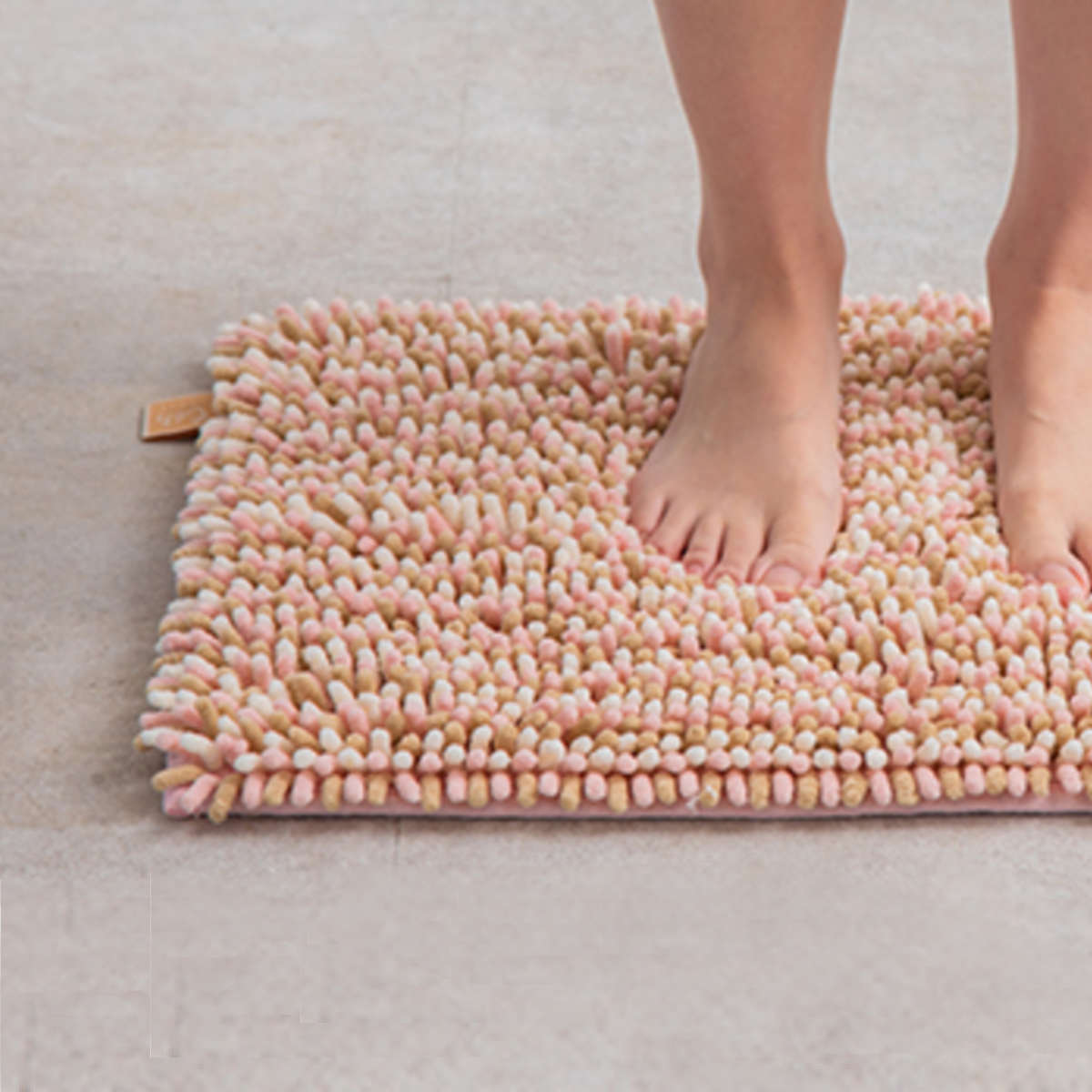 バスマット マイクロファイバー 60×60cm もふバスマット ( お風呂マット バス マット 吸水 抗菌 防臭 お風呂 浴室 正方形 60×60 足ふきマット 滑りどめ ) 【サクラ】 サクラ