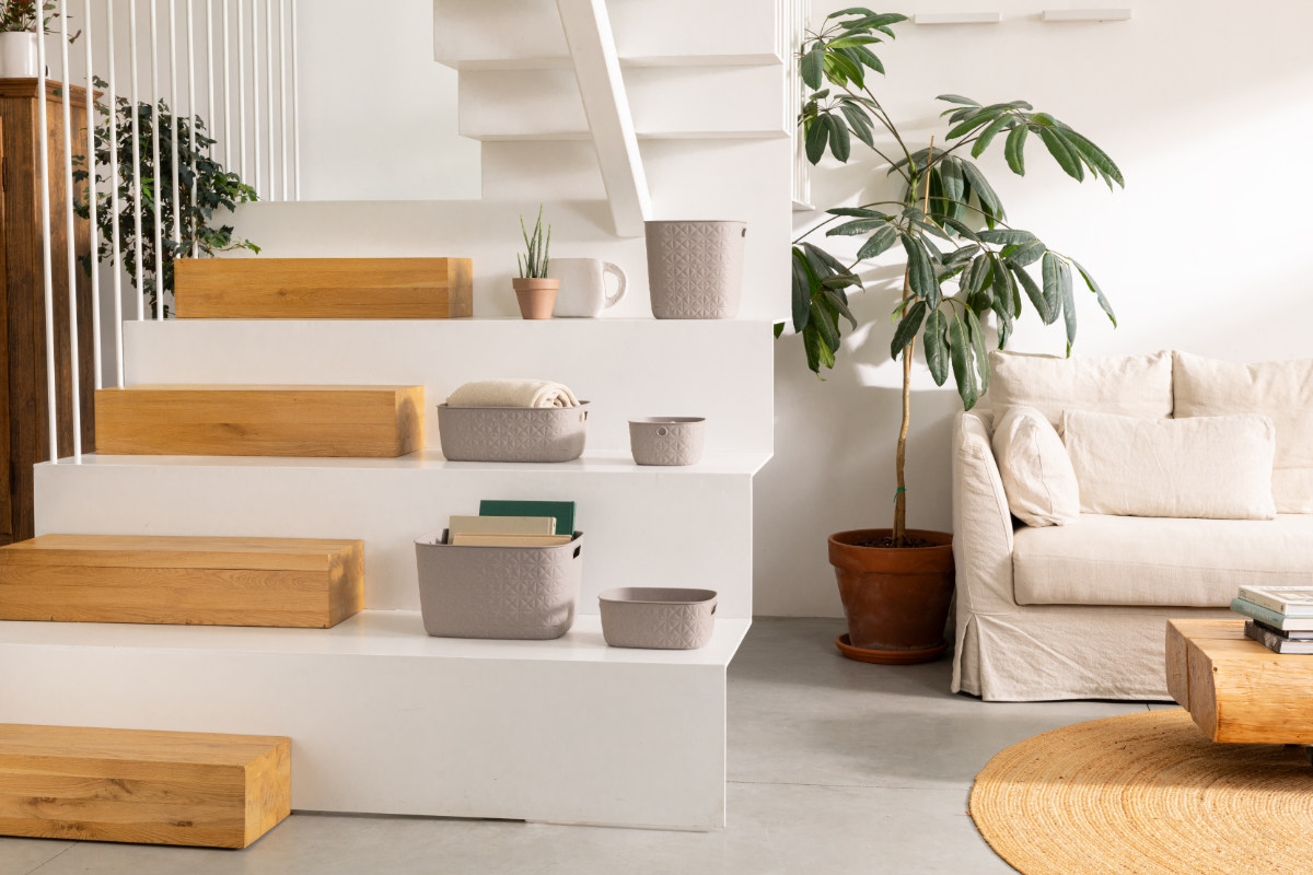 ランドリーバスケット CURVER ソフテックス 45L ( カーバー Softex バスケット ランドリー 持ち手付 樹脂 洗濯 脱衣かご 洗濯かご 収納 おもちゃ 水回り 脱衣所 キルティング風 ) 【グレーベージュ】 グレーベージュ