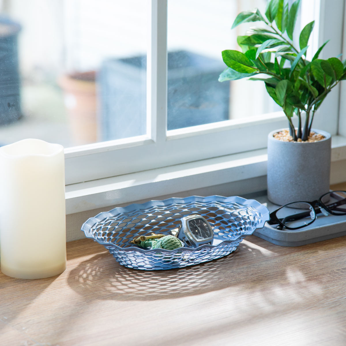 かご Roger Orfevre ステンレスバスケット オーバル S ( トレー トレイ バスケット 収納 卓上収納 小物入れ お小物置き 一時置き 小物トレイ おしゃれ ステンレス 水洗い 洗える リビング収納 クラシカル ) 【ブルー】 ブルー