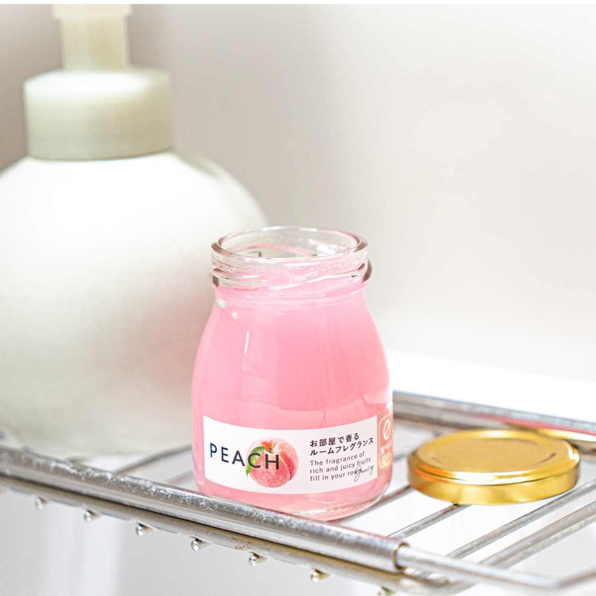 ルームフレグランス まるごとフルーツ フレグランスジェル 90g ( 芳香剤 フレグランス 香り プチギフト フルーツ 置くだけ ジェルタイプ 手軽 コンパクト ディフューザー インテリア おしゃれ 玄関 トイレ 寝室 蓋付き ) 【マスカット】 マスカット