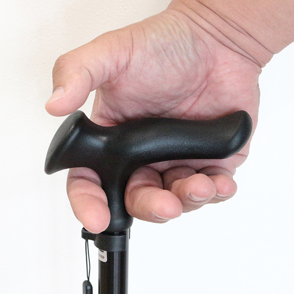 杖 かるがも E22 身長~197cm 滑りにくい DX先ゴム ステッキ 伸縮 男性 介護 ( 10段階調節 一点杖 太め 太杖 衝撃吸収 アルミ製 左右兼用 左右 SGマーク T字杖 アルミ杖 外出 福祉散歩 転倒防止 )